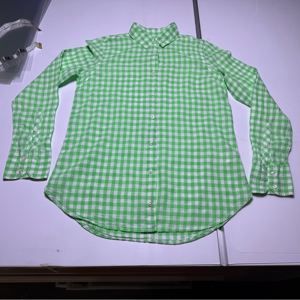 J. Crew Women’s Green Plaid “Boy” Shirt
